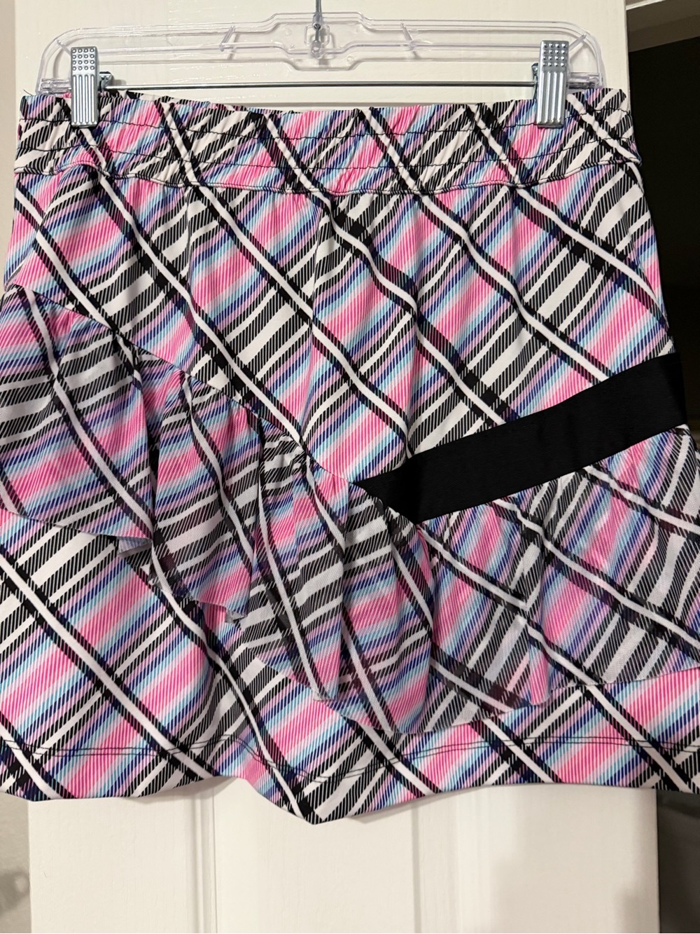 Lucky in Love Multicolor Pink Blue Purple Patterned Sports Skirt medium